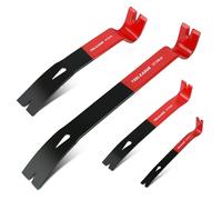 TOOLEAGUE 4Pcs Flat Pry Bar Set,5-1/2",7-1/2",10",15" Utility Heavy Duty Crow Bar with Nail Puller,Woodworking Tools for Prying, Scraping, Lifting, Pulling