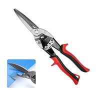 TOOLEAGUE Aviation Tin Snips for Cutting Metal Sheet Tin Cutting Shears with Forged Blade, Heavy Duty Metal Cutter Long Straight Cut 12 inches Metal Shears