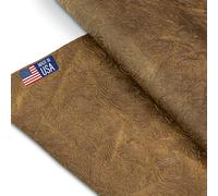 Tooled Faux Leather Western Cowboy, Floral Embossed Vinyl, Craft DIY and Upholstery Textured PU Pleather Fabric - Individual 1 Yard Cut 36x54" (Vintage Brown)
