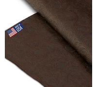 Tooled Faux Leather Western Cowboy, Floral Embossed Vinyl, Craft DIY and Upholstery Textured PU Pleather Fabric - Individual 1 Yard Cut 36"x54" (Chocolate)