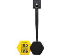 TOOLETRIES Silicone Back Scrubber for Shower with Hook - Charcoal | Long ergonomic bath brush with a non-slip grip for exfoliating and reaching hard-to-reach areas comfortably.