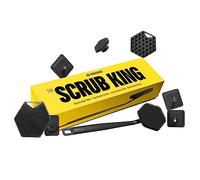 TOOLETRIES The Scrub King - Complete Silicone Shower Set for Men - Includes Back Brush, Body Cleaner, Face Scrubber, Scalp Massager with Adhesive Hooks and Holder, Full Body Bath Kit - Charcoal