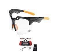 ToolFreak Finisher Safety Glasses Clear Lens, Impact & UV Protection Rated to EN166F & EN170, Includes Pouch and Neck Cord
