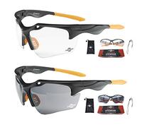 ToolFreak Finisher Work & Sport Safety Glasses Bundle Offer, Clear and Smoke Lens, Wraparound Lenses with UV & Impact Protection,Rated to EN166F and EN170 Neckcord and Carry Pouch