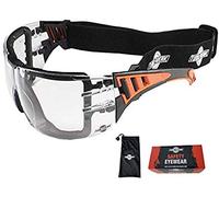 ToolFreak Rip Out Safety Glasses for Work and Sport, Feature Clear Wraparound Lenses with Foam Padding, Impact and UV Protection Rated EN166 & EN170, Includes Carry Pouch