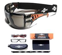ToolFreak-Rip Out Safety Glasses & Sunglasses,Wraparound Tinted Lens,Can Be Worn As Goggles, Impact and UV Protection,Rated to EN166FT,Case and Cloth
