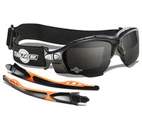 ToolFreak Spoggles Safety Glasses, Anti Glare Distortion Free Smoke Tinted Lens, Foam Padded, Wear them as Glasses or Goggles,Protect from Impact & UV, Headstrap and Carry Pouch