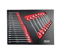 ToolHub 11013 Combination Wrench Spanner & Ring Wrench Set - Full Drawer EVA Foam Tray (Carbon Fibre Finish) 25Pc