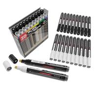 TOOLI-ART Black And White Acrylic Paint Markers Paint Pens Set For Rock Painting, Canvas, Mugs, Metal, Glass Paint, Fabric, Wood, DIY. Non Toxic, Quick Dry,Waterbas (MEDIUM)