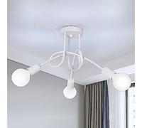 Toolight White Industrial Chandelier E27, 3-Light Vintage Ceiling Light, Retro Chandelier for Bedroom, Living Room, Dining Room, and Hallway, Ø40cm (Bulbs not Included)