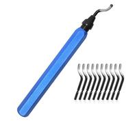 Tooling Deburring Tool Kit with 11 HSS 360° Rotary, Metal Handle | Metal Handle Hand Deburrer, 360°Rotating Cutter Burr Remover Set for 3D Prints Pipe, Plastic, Copper, PVC,Steel