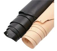 Tooling Leather Square, 1-2mm Cow Grain Leather Craft Sheet Multicolor Multiple Sizes(Black (1.5mm),10x20cm)