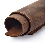 Tooling Leather Square 1.8-2.0MM Thick Genuine Top Full Grain Oil Tan Crazy Horse Cowhide Leather Sheets for Crafts Tooling Sewing Wallet Earring Hobby (Black Brown, 8"x12")