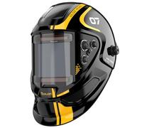TOOLIOM 3.94"x3.66" Large Viewing Auto Darkening Welding Helmet | 1/1/1/2 true color, type-C & solar powered, 4 sensors, 3 modes for weld, cut and grind