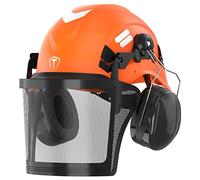 TOOLIOM Chainsaw Helmet with Face Shield and 25db Ear Muffs, Forestry Safety Helmet, ANSI Z89.1 Certified Arborist Helmet, Chainsaw Safety Equipment
