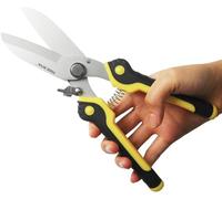 TOOLMAK Aviation Tin Snips 9 Inch Heavy Duty Metal Cutter, Straight Shears with Stainless Steel Blade & Comfort Grips, Multifunction Cutting of Branches, Cable Wires, Thin Iron