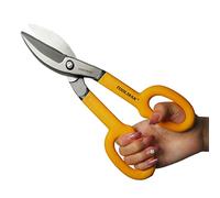 TOOLMAK Tin Snips 10 Inch Straight Pattern Tinners Snips with Comfort Grip Sheet Metal Cutting Shears Heavy Duty