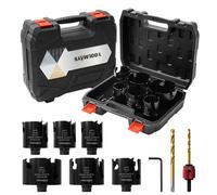 TOOLMAYS 10PCS Hole Saw Set 54-105mm | Carbide Hole Saws With Pilot Drill Bits & Arbor, Heavy Duty Hole Cutter Set For Wood With Nails, Plasterboard, PVC & Plastic