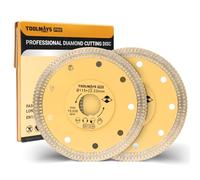 TOOLMAYS 2-Pack 115mm Diamond Cutting Discs | Super Thin Porcelain Cutting Disc For Angle Grinder, Diamond Saw Blade For Tile, Ceramic, Marble, Porcelain