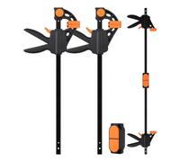TOOLMAYS 2pcs 305mm Clamps for Woodwork with Connector, Splicable to 950mm as Spreader, 80kg Max Load Wood Clamps Quick Grip, Ratchet Bar Clamps for Long Woodworking Workpieces