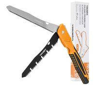 TOOLMAYS Folding Pruning Saw with 2 Blades, SK5 Steel Hand Saw, 7 & 12-Tooth 210mm Blades, Tree Saw with Secure Lock for Wood, Bone, Bamboo, PVC, Tree Pruning, Camping