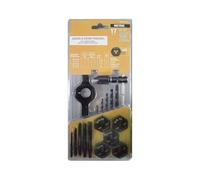 TOOLMAYS Thread Cutter Set Metric 17-Piece Tap Set with Die and Tap Made of GCr15, Professional Thread Cutting Set