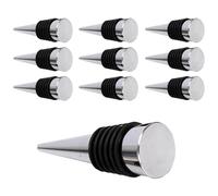 tooloflife 10Pcs Wine Bottle Stoppers, Reusable Bottle Saver Sealer Aluminum Alloy Wine Corks for Wine Champagne Beer Spirits Collection (Without Hole)