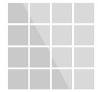 tooloflife 16Pcs Self Adhesive Mirror Mirror Wall Stickers Rectangular Wall Mounted Mirror Tiles for Bathroom Kitchen Bedroom(15 * 15CM)