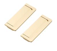 tooloflife 2 Pcs Brushed Copper-Like Zinc Alloy Minimalist Recessed Flush Pulls, Hidden Cabinet & Drawer Door Handles, 96mm Hole Spacing for Furniture Panel