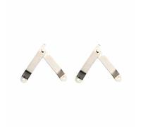 tooloflife 2 Pcs Lid Support Hinges, Retro Silver Folding Stays Support Hinge, Decorative Stay Hinge for Small Wooden Box, Gift Case, 68 x 11mm