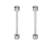 tooloflife 2Pcs Silver Watch Lug Pins Screw-in Watch Strap Link Rod Watch Screw Tube for Watch Repair, DIY Assembly(18 mm)