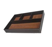 tooloflife 4 Compartment Valet Tray - Premium Quality Leather Table Desktop Dresser Wallet Office Jewellery Storage Tray