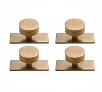 tooloflife 4 PCS Antique Brass Cabinet Knobs with Backplate, Vintage French Style Round Door Pulls, Decorative Metal Furniture Hardware for Kitchen Cupboard Wardrobe Dresser Drawer