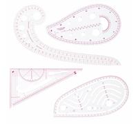 tooloflife 4 Pcs French Curve Ruler Set, Transparent Metric Sewing Ruler, Pattern Making Tools for Dressmaking, Tailors and Fashion Design