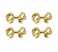 tooloflife 4 PCS Gold Bow Knobs, Large Vintage Brass Ribbon Drawer Pulls, Coquette Aesthetic Furniture Hardware for Cupboard Wardrobe Nursery Girls Room Dressing Table