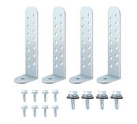 tooloflife 4 Pcs Universal Hurricane Condenser Tie Down Bracket Kit with Screws, Galvanized Steel Clips for HVAC Compressor & Condenser Protection