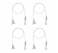 tooloflife 4Pcs 0.5m/1.64ft Picture Hanging Wire Rope for Offices Restaurants Steel Rope with Hook Adjustable Hanging Wire Wall Mount Suspension Kit for LED Panel Lights Advertising Boards