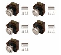 tooloflife 5Pcs Push Button Latch Lock Metal RV Lock Convenient Push-to-Lock Mechanism Secure Locking for RV Drawer Lock, Camper Door Lock, Kitchen Cabinet Handle (Brown)