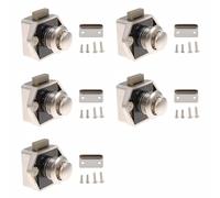 tooloflife 5Pcs Push Button Latch Lock Metal RV Lock Convenient Push-to-Lock Mechanism Secure Locking for RV Drawer Lock, Camper Door Lock, Kitchen Cabinet Handle (Pearl Nickel)