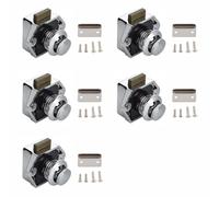 tooloflife 5Pcs Push Button Latch Lock Metal RV Lock Convenient Push-to-Lock Mechanism Secure Locking for RV Drawer Lock, Camper Door Lock, Kitchen Cabinet Handle (Chrome)