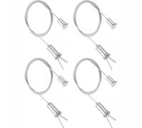 tooloflife Ceiling Hanging Wire Cable Kit - 4 Set Steel Adjustable Suspension Kit for Chandelier, LED Panel Light, Advertising Light Box & Decorative Lighting (1.2m Lengths)