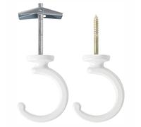 tooloflife Ceiling Hooks for Hanging Plants, Heavy Duty White Swag Hook with Toggle Bolts, Metal Plant Hanger for Indoor Outdoor Lanterns