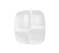 tooloflife Divided Dinner Tray Reusable Plate Four Divided Round Dish Plastic Lunch Box for Convenient Tableware Rice Tray