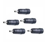 tooloflife Female to Male DC Barrel Connector Adapter 5-Pack, 5.5x2.1mm to 3.0x1.1mm Black Tip Power Plug for Laptop Chargers