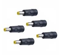 tooloflife Female to Male DC Barrel Connector Adapter 5-Pack, 5.5x2.1mm to 5.5x2.5mm Yellow Tip Power Plug for Laptop Chargers