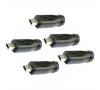 tooloflife Female to Male DC Barrel Connector Adapter 5-Pack, 5.5x2.1mm to MINI USB Tip Power Plug for Laptop Chargers