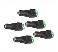 tooloflife Female to Male DC Barrel Connector Adapter 5-Pack, 5.5x2.1mm to Solderless Terminal Adapter Tip Power Plug