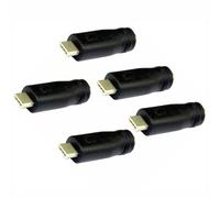 tooloflife Female to Male DC Barrel Connector Adapter 5-Pack, 5.5x2.1mm to Type-C Tip Power Plug for Laptop Chargers