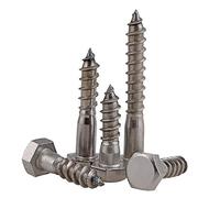 tooloflife Hexagon External Head Coach Screw - Stainless Steel, M6/M8/M10/M12, 100 Pieces