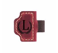 tooloflife Magnetic Leather Bookmark Personalised Magnetic Leather Bookmark with Pen Holder for Men Women, Gifts for Book Lovers, Readers 26 Letter Options